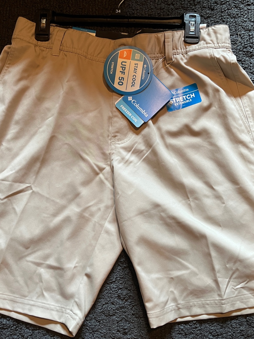 Columbia Men's khaki Performance Flat-Front Shorts